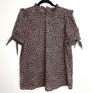 WWW x Target high collar Puff sleeve top